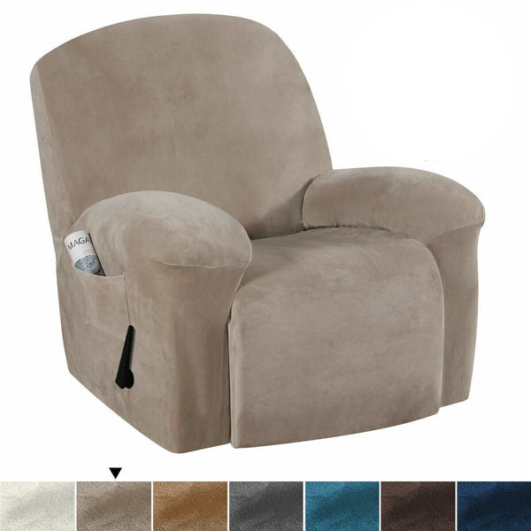 Thick Velour/Velvet Stretch Recliner Chair Cover (8711347765485)