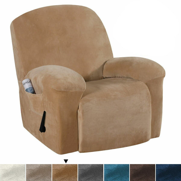 Thick Velour/Velvet Stretch Recliner Chair Cover (8711347765485)