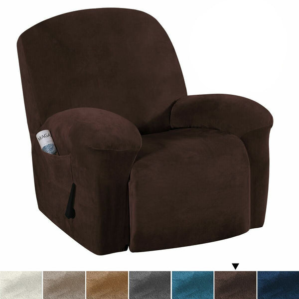 Thick Velour/Velvet Stretch Recliner Chair Cover (8711347765485)