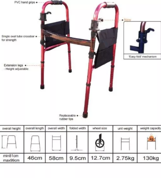 Hero Side Quick Fold Walking Frame (6267759558824)