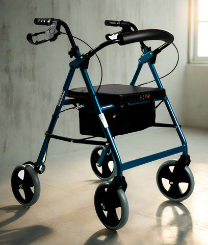 Ausnew Home Care Disability Services  Hero Quad Seat Walker – 8 inch wheels | mount druitt, rooty hill, blacktown, penrith (6267746812072)