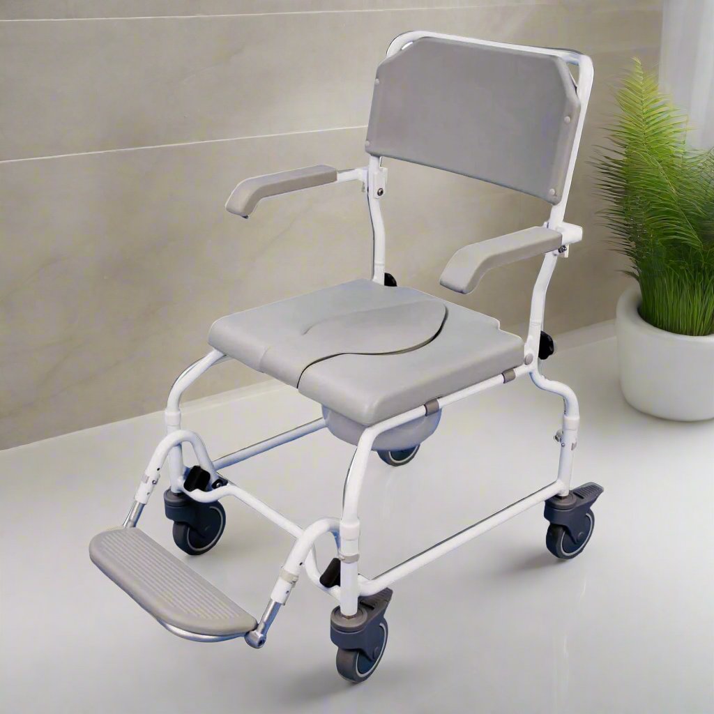 Ausnew Home Care Disability Services Bewl Adjustable Height Shower Commode Chair | mount druitt, rooty hill, blacktown, penrith (5846189670568)
