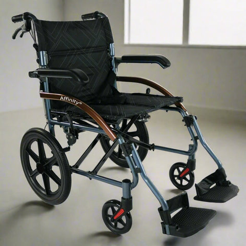 Ausnew Home Care Disability Services Transit Chair Transport Wheelchair Lightweight Folding Aluminium Compact | mount druitt, rooty hill, blacktown, penrith (5845760049320)
