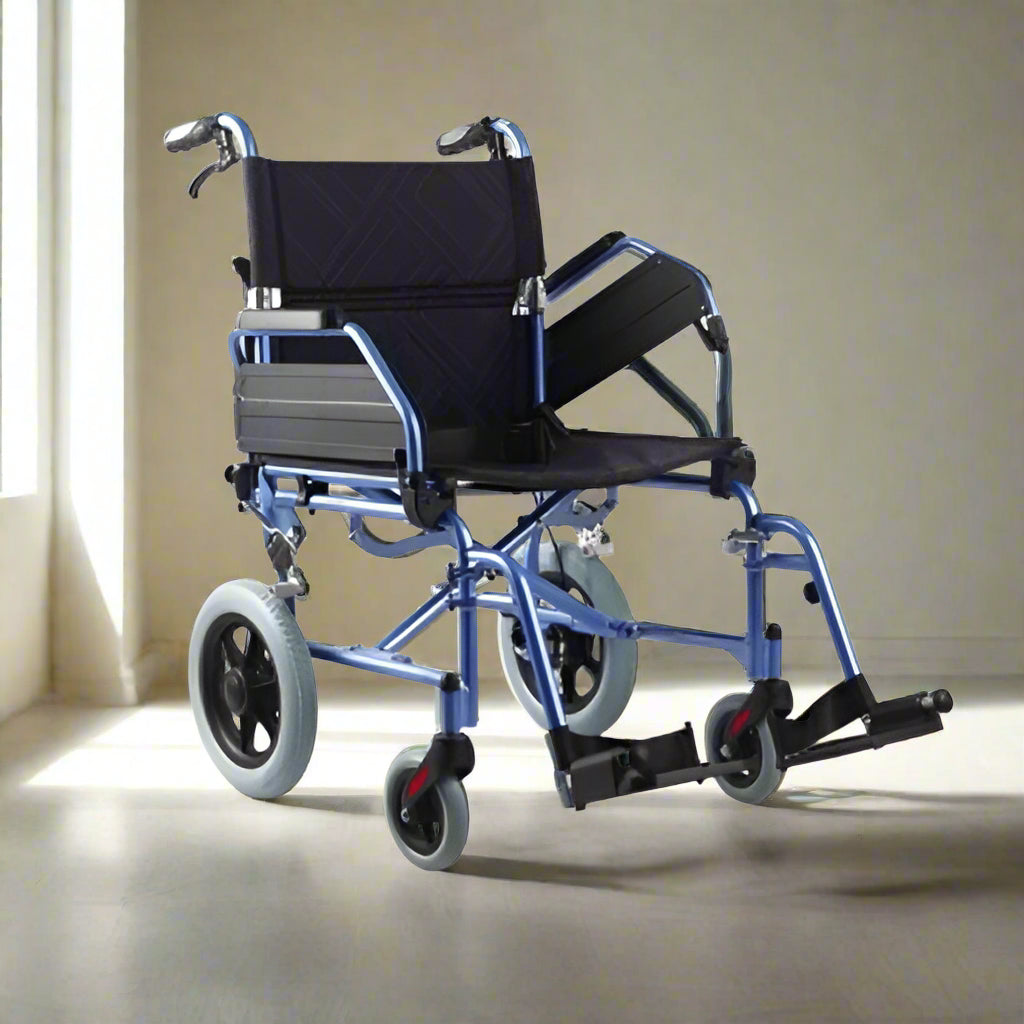 Lightweight Aluminium Transit Wheelchair 46cm Seat (7074773106856)