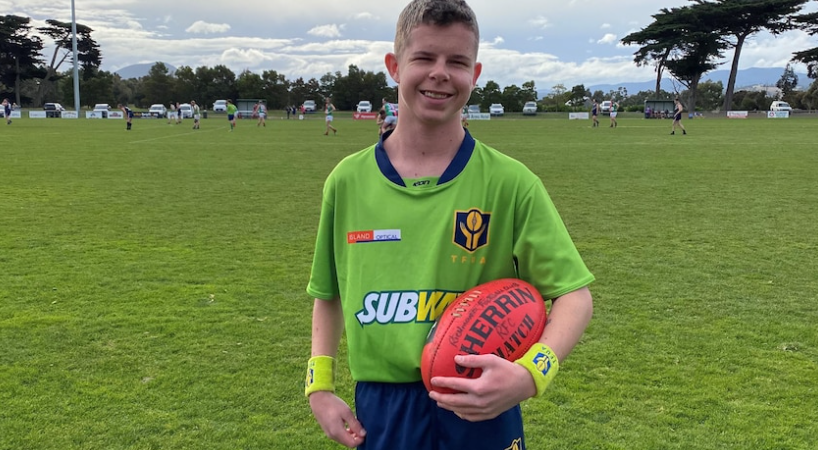 Teenager Mitchell Harwood aiming to be an AFL umpire after being told to avoid sport