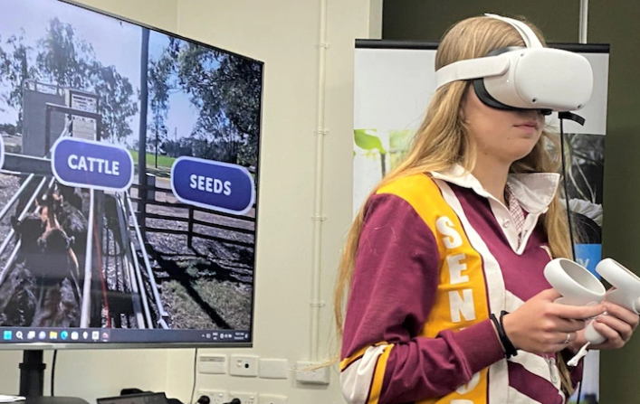 'Gaming learning' allows Queensland students to muster cattle, drive tractor, plant crops from classroom