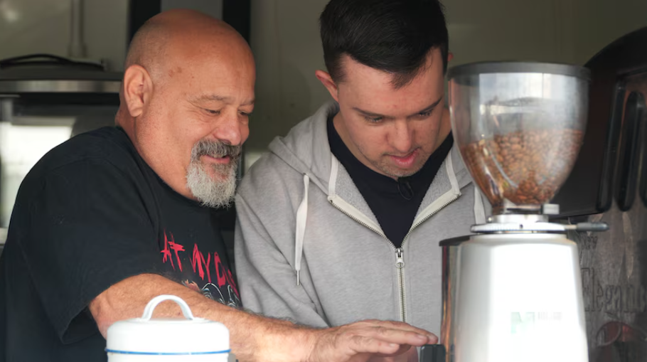 How Dave Magri's Perth coffee van is helping people with a disability find work