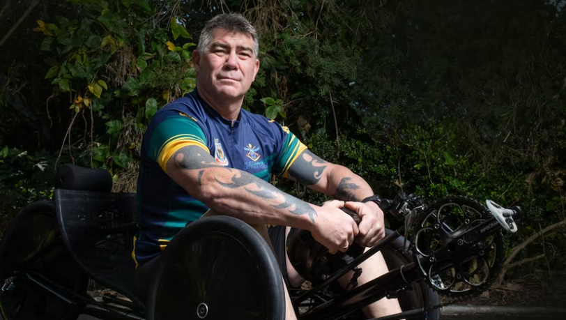 War veteran Peter Rudland takes on Gold Coast wheelchair marathon 13 years after helicopter crash