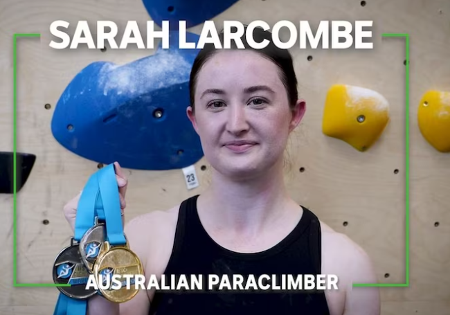 Australian paraclimbing champion Sarah Larcombe’s journey to the top of the world