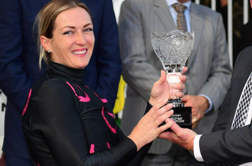 Female jockey Skye Bogenhuber returns to racing after suffering a serious brain injury