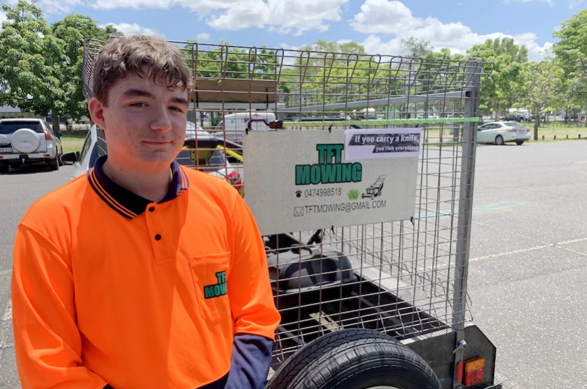 Teenager struggles in job interviews, starts own mowing business