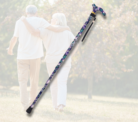 Ausnew Home Care Disability Services Deluxe Patterned Violet Walking Cane | NDIS Approved, mount druitt, rooty hill, blacktown, penrith (6080007307432)