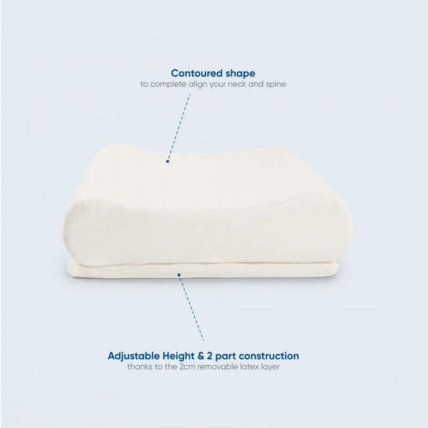Naturelle Latex Pillow - Contoured, Adjustable, 3 Size Options (6175701369000)