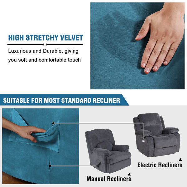 Thick Velour/Velvet Stretch Recliner Chair Cover (8711347765485)