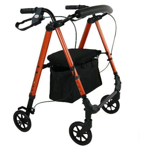 Ausnew Home Care Disability Services 6" Flexi Height Adjustable Burnt Orange Rollator | NDIS Approved, mount druitt, rooty hill, blacktown, penrith (5795909959848)