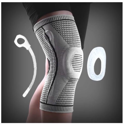 Knee Compression Brace Sleeve With Silicone Knee Support (8129755971821)